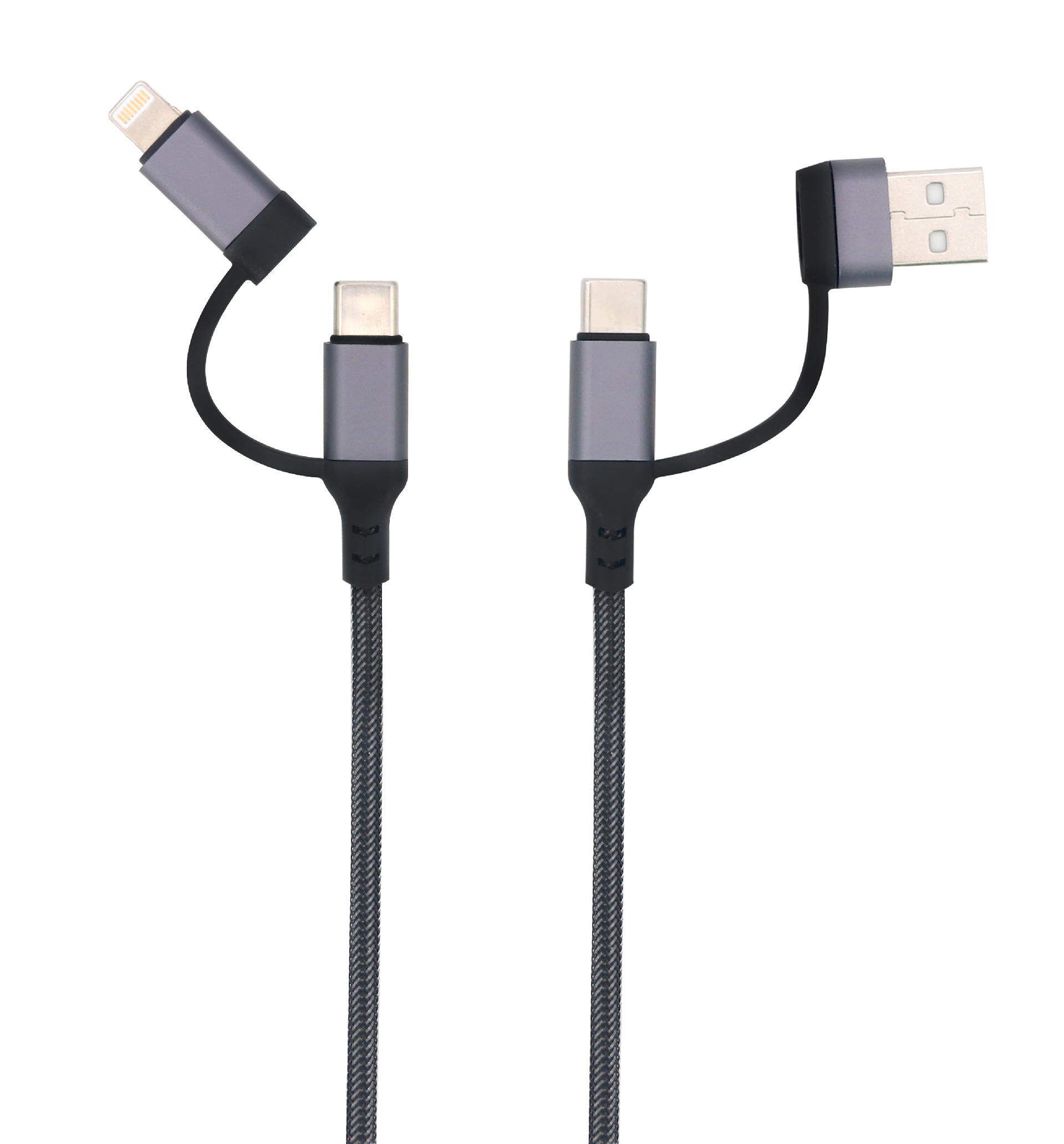 4-in-1 Nylon/ Fishing Net Fast Charging USB Cable