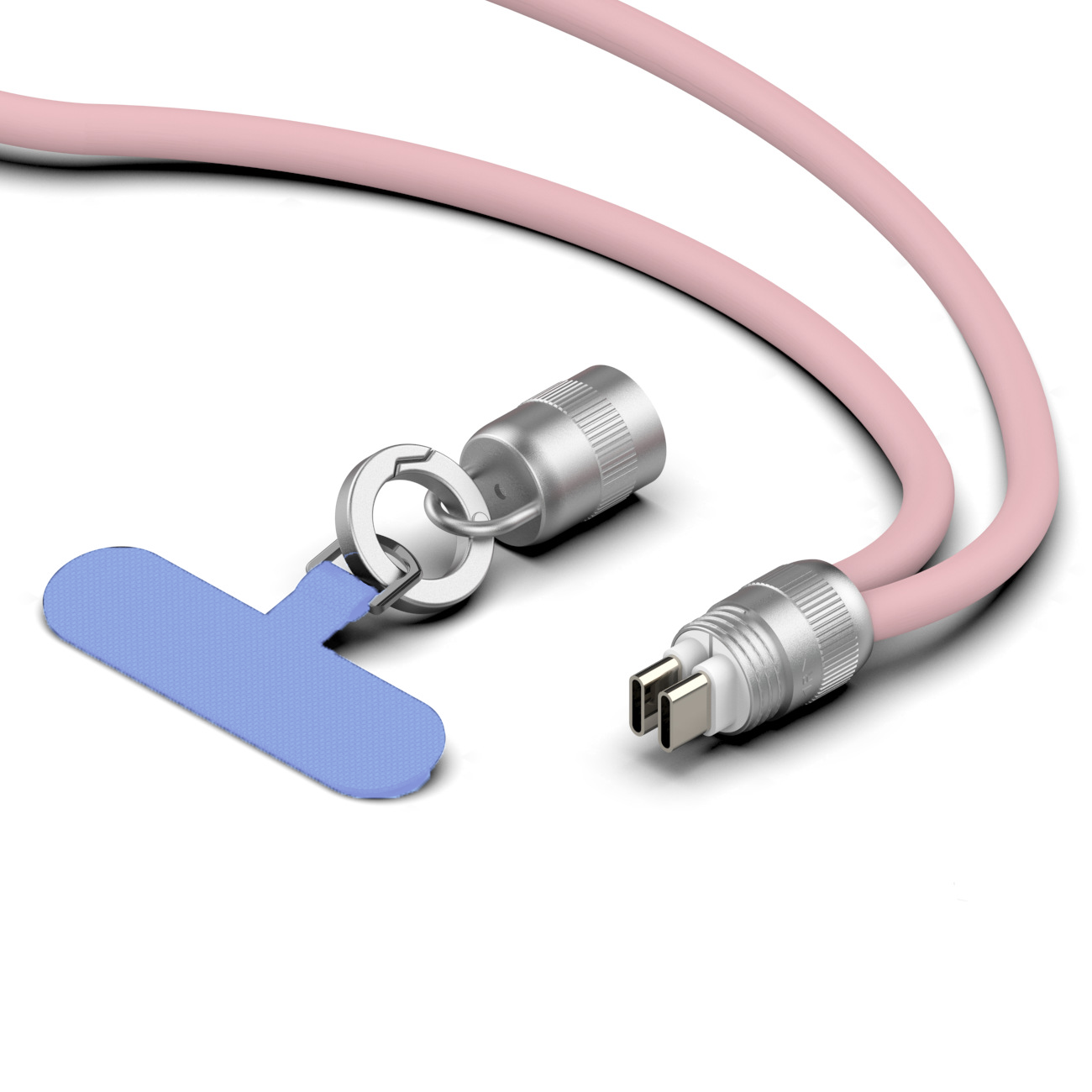 2 in 1 Silicon Phone Strap with USB Cable